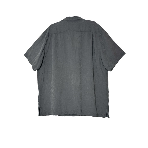 Tommy Bahama Shirt Men's 2X‎ Gray 100% Silk Cocktail Button Front Resort Beach - Picture 2 of 9